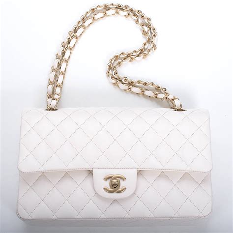 white chanel handbags|chanel white bag price.